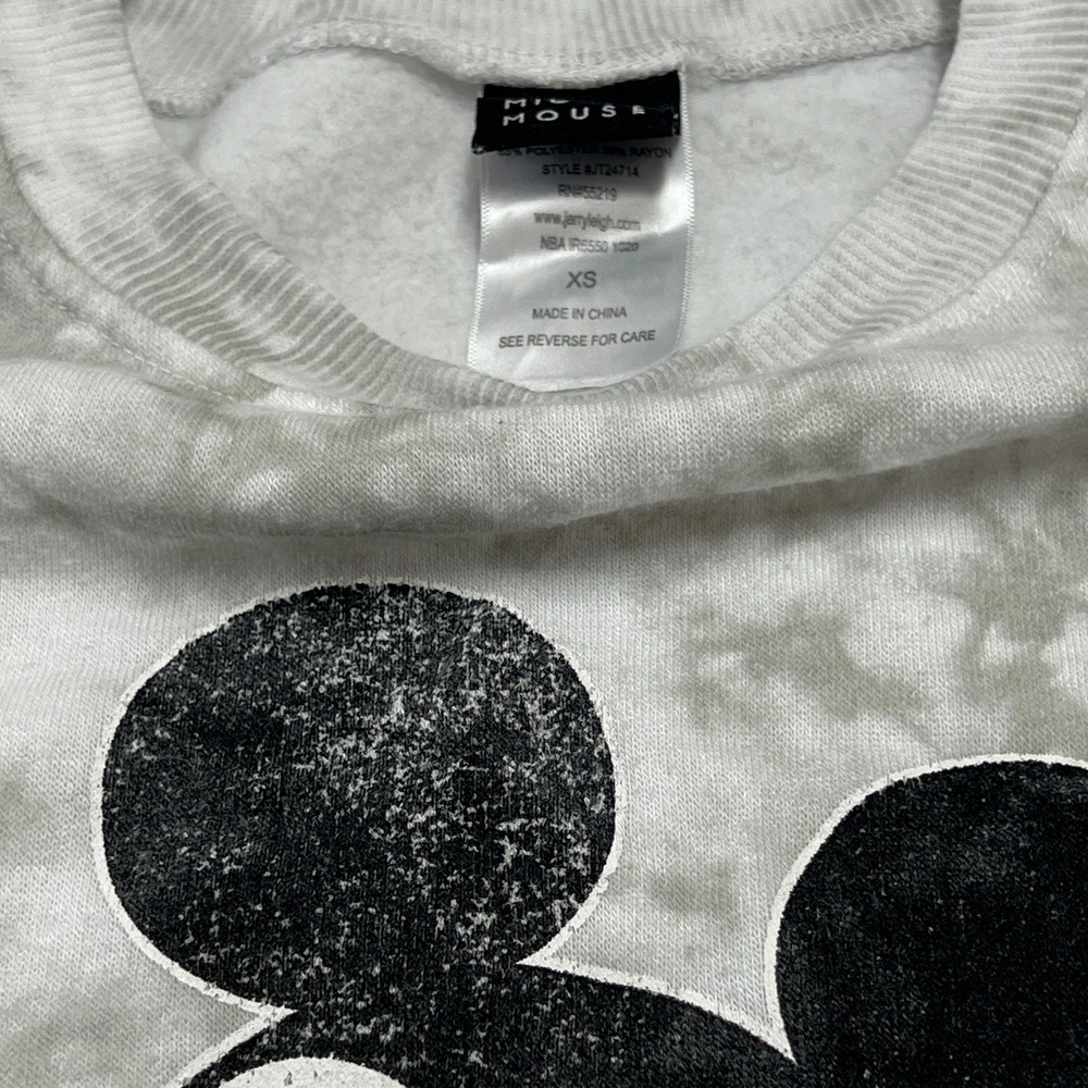 Disney Women's Mickey Mouse Tie-Dye Sweater Long Sleeve Cropped Pullover Size XS - Picture 2 of 5